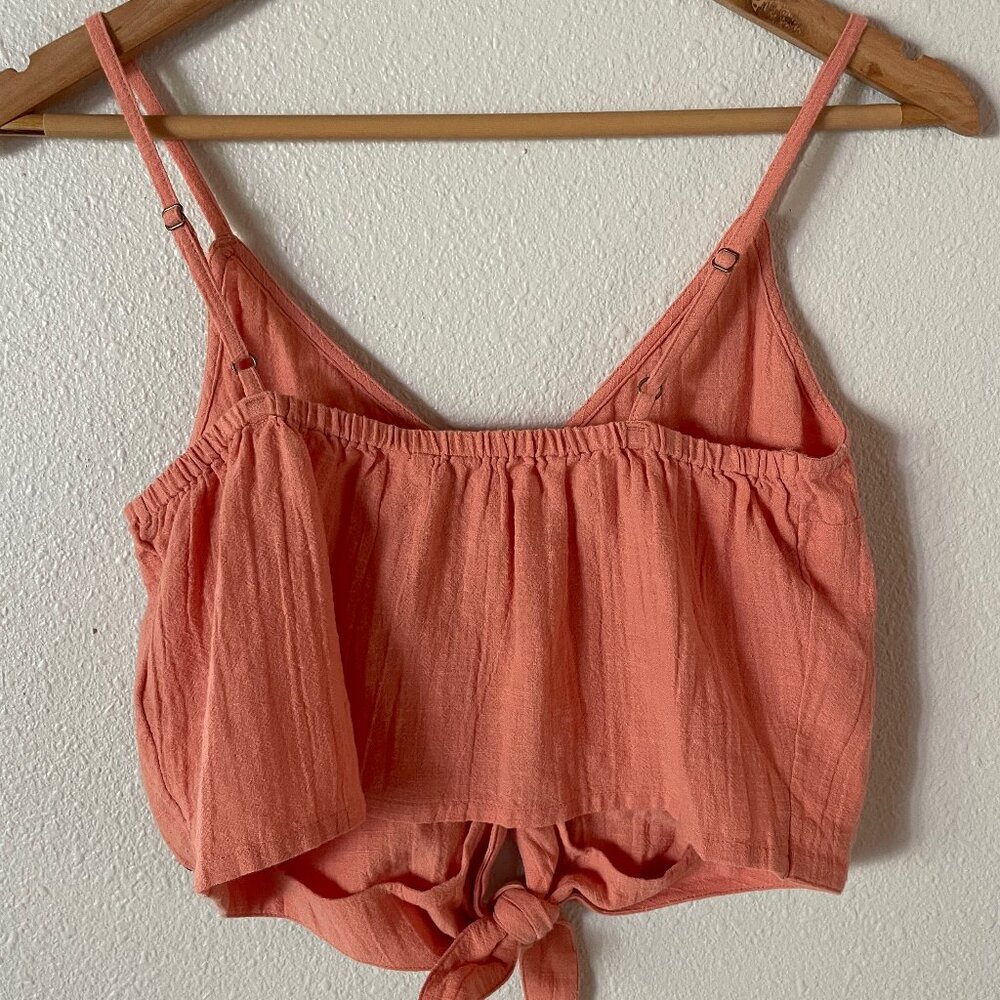 Roxy Tie Button Front Crop Adjustable Strap Top S… - image 3